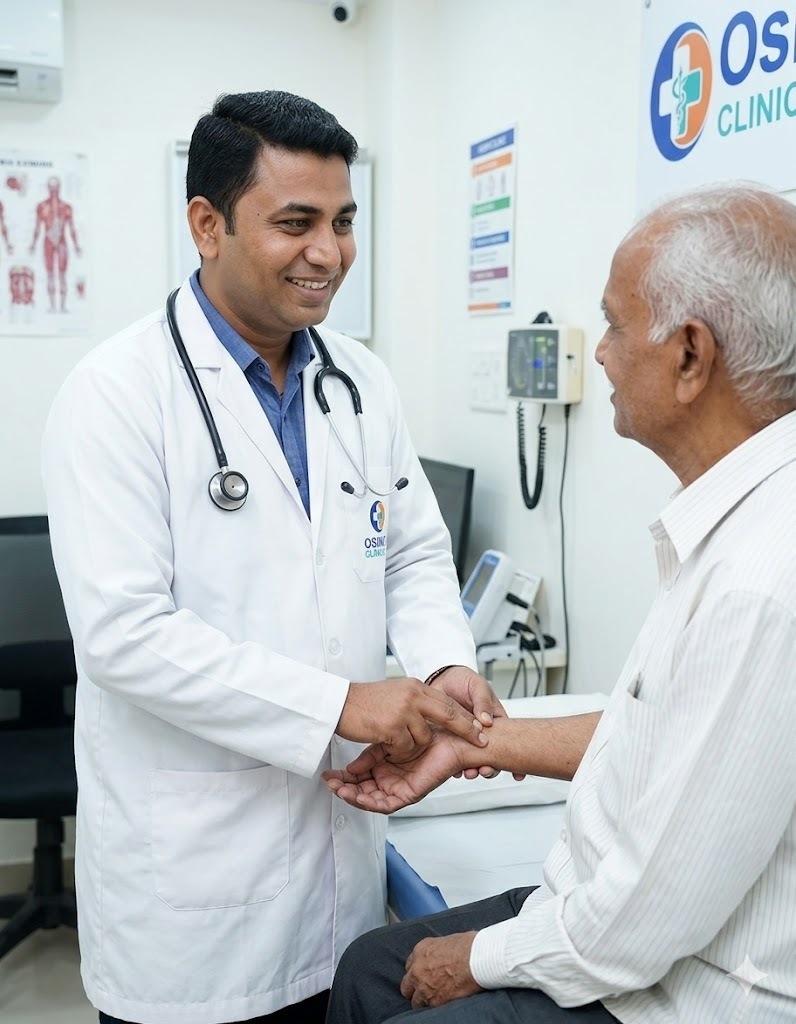 Doctor checking patient pulse